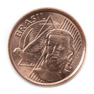Moeda 5 centavos 2017 - Flor de Cunho - Anverso