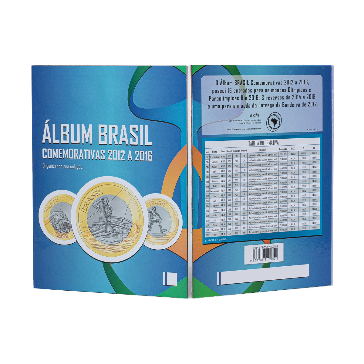 Álbum de Moedas Comemorativas Olímpicas (Azul) Capa e Contracapa