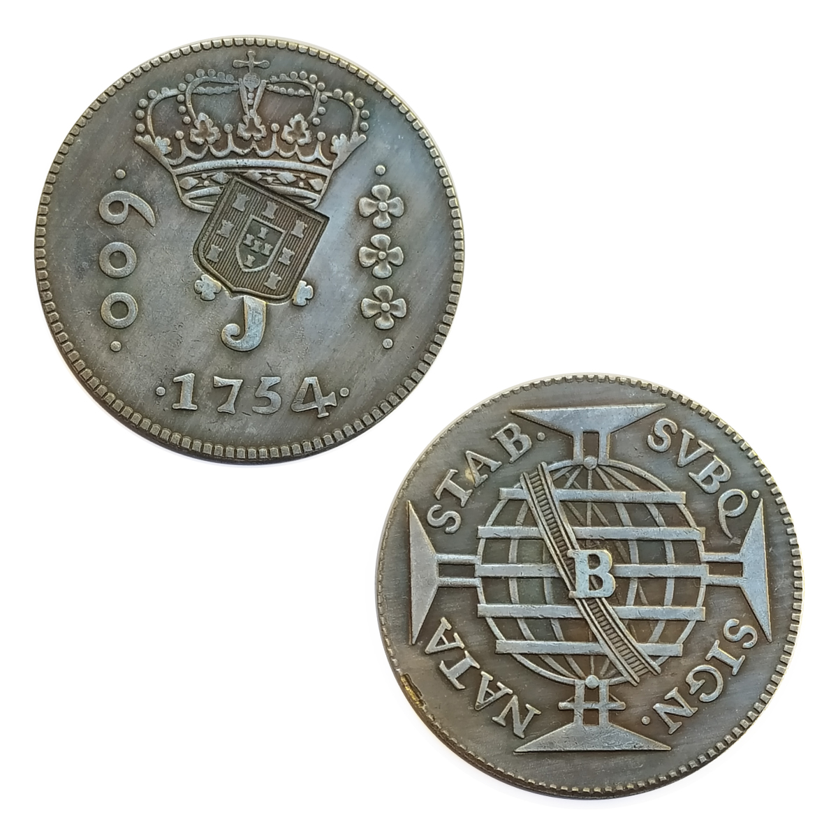 Moeda 600 R is 1754 B Com Carimbo 36 1mm C pia Numism tica Coan