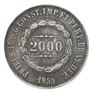 Moeda de 2000 Réis 1859 - Anverso