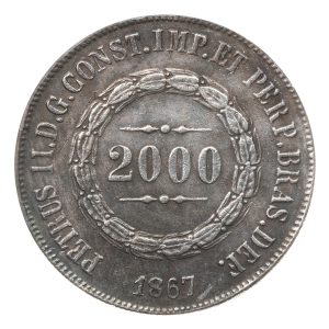 Moeda de 2000 Réis 1867 - Anverso