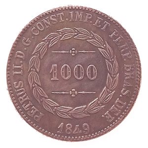 Moeda de 1000 Réis 1849 - Anverso