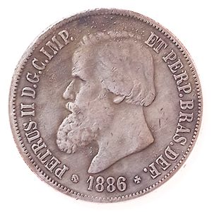 Moeda de 2000 Réis 1886 - velha - Anverso