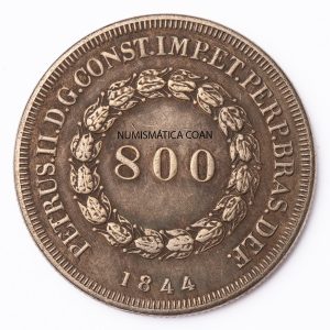 Moeda de 800 Réis 1844 - Anverso