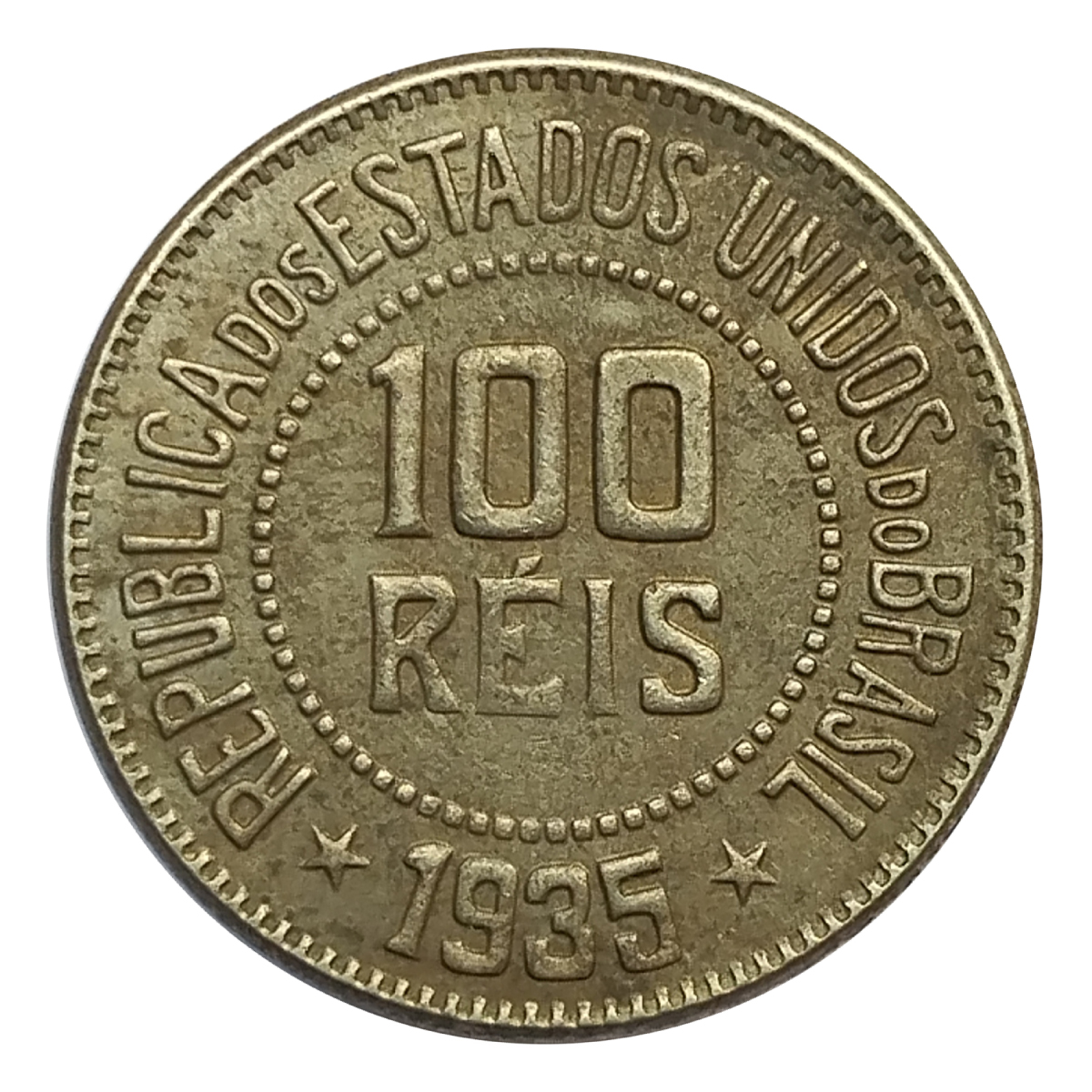 Moeda de 100 Réis 1935 - Anverso