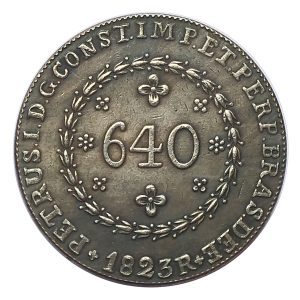 Moeda de 640 Réis 1823 - Anverso