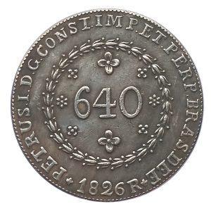 Moeda de 640 Réis 1826 - R - Anverso