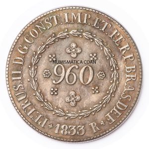 Moeda de 960 Réis 1833 - R - Anverso