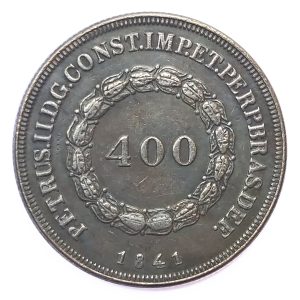 Moeda de 400 Réis 1841 - Anverso