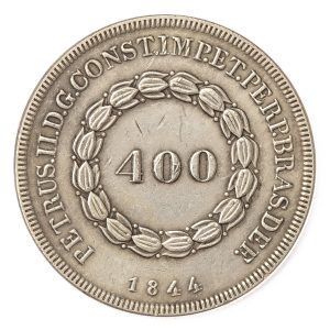 Moeda de 400 Réis 1844 - Anverso