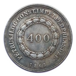 Moeda de 400 Réis 1848 - Anverso