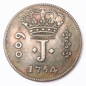 Moeda de 640 Réis 1754 - B - Anverso