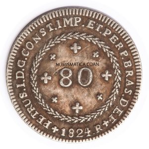 Moeda de 80 Réis 1824 - Anverso