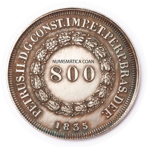 Moeda de 800 Réis 1835 - Anverso