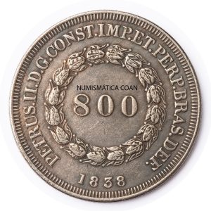 Moeda de 400 Réis 1838 - Anverso