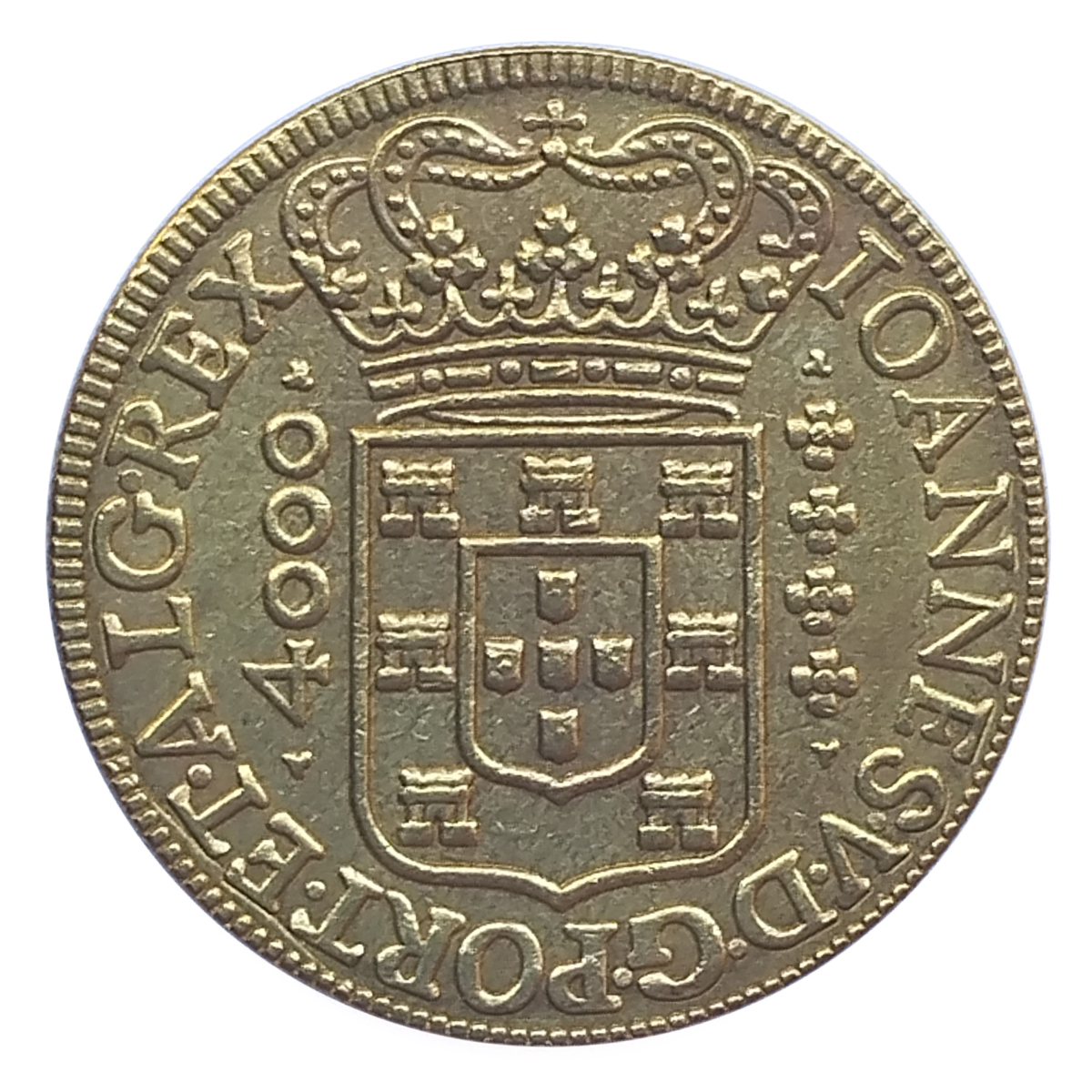 Moeda de 4000 Réis 1724 - Anverso