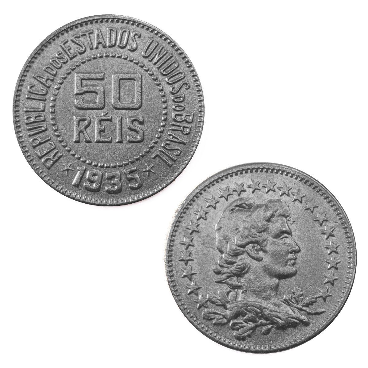 Moeda de 50 mil-Réis 1935 - ±17,8mm - Cópia - Capa