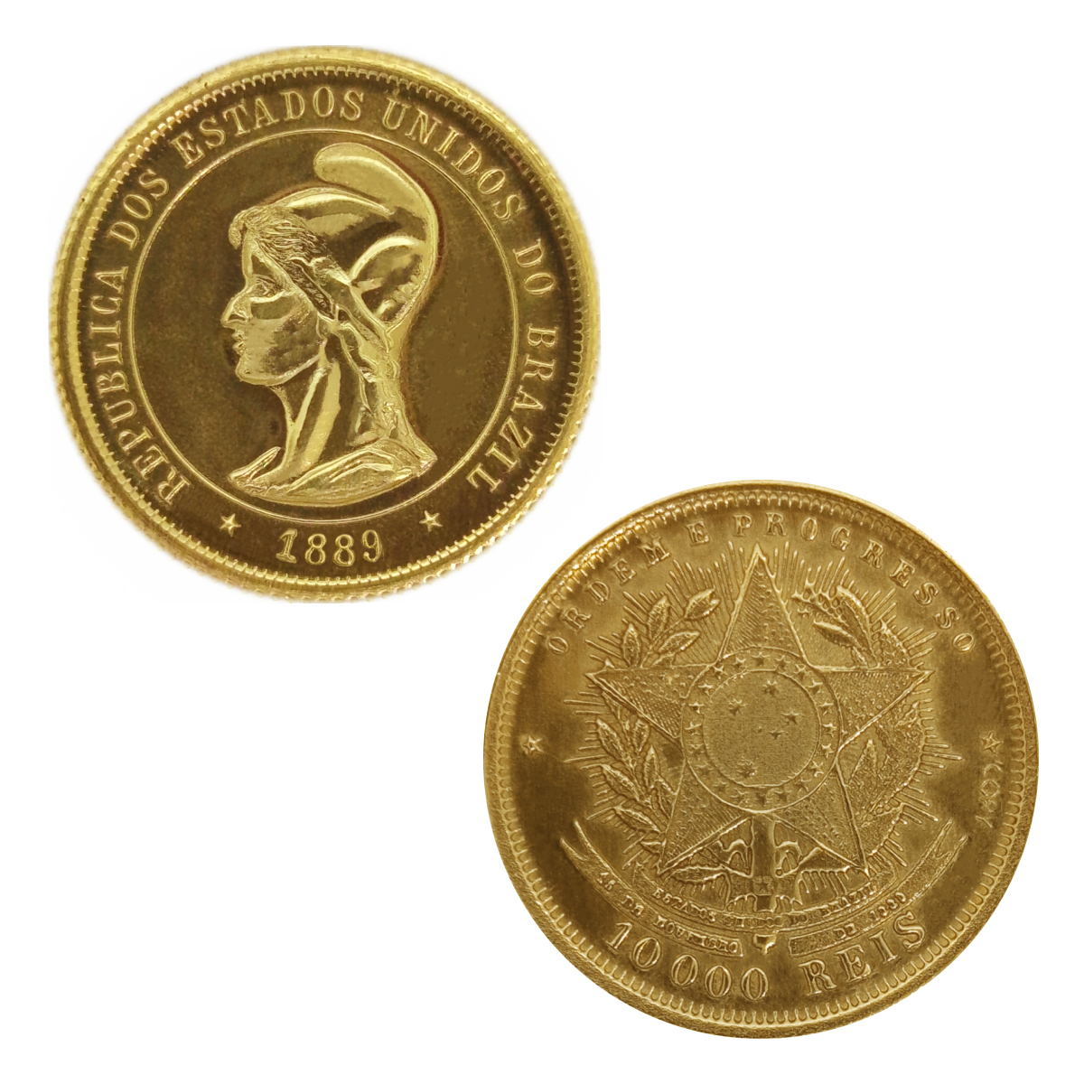 Moeda de 10000 Réis 1889 - ±22,5mm - NC - Cópia - Capa