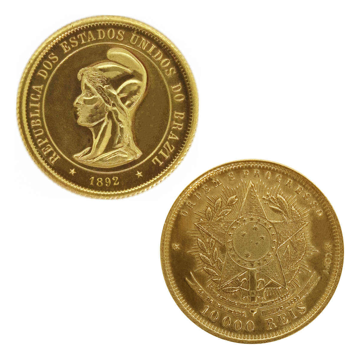 Moeda de 10000 Réis 1892 - ±22,5mm - NC - Cópia - capa