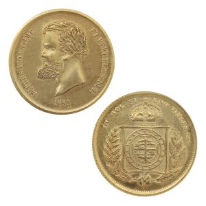 Moeda de 10000 reís de 1853 Dom Pedro II - Capa