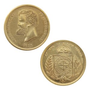 Moeda de 10000 reís de 1855 Dom Pedro II - Capa