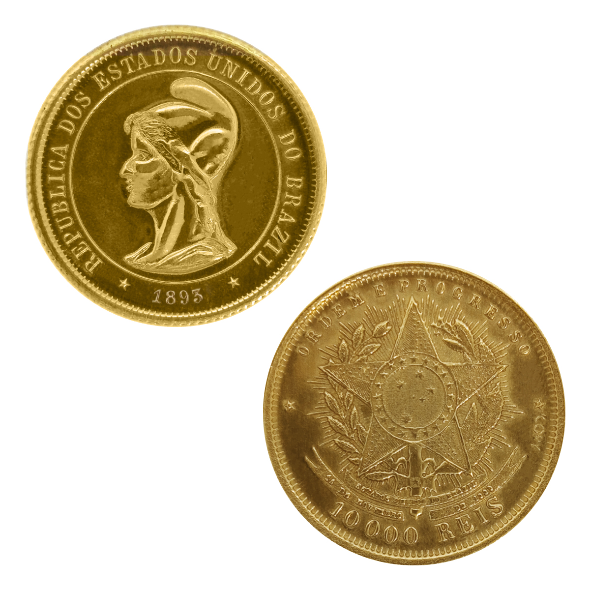 Moeda de 10000 Réis 1893 - ±22,5mm - NC - Cópia - capa