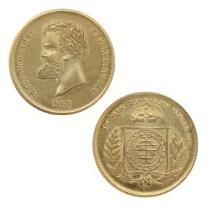 Moeda de 10000 reís de 1858 Dom Pedro II - Capa