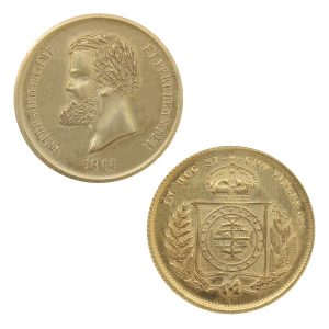 Moeda de 10000 reís de 1866 Dom Pedro II - Capa