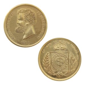 Moeda de 10000 reís de 1880- Dom Pedro II - Capa