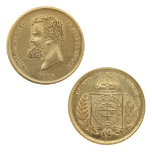 Moeda de 10000 reís de 1883- Dom Pedro II - Capa