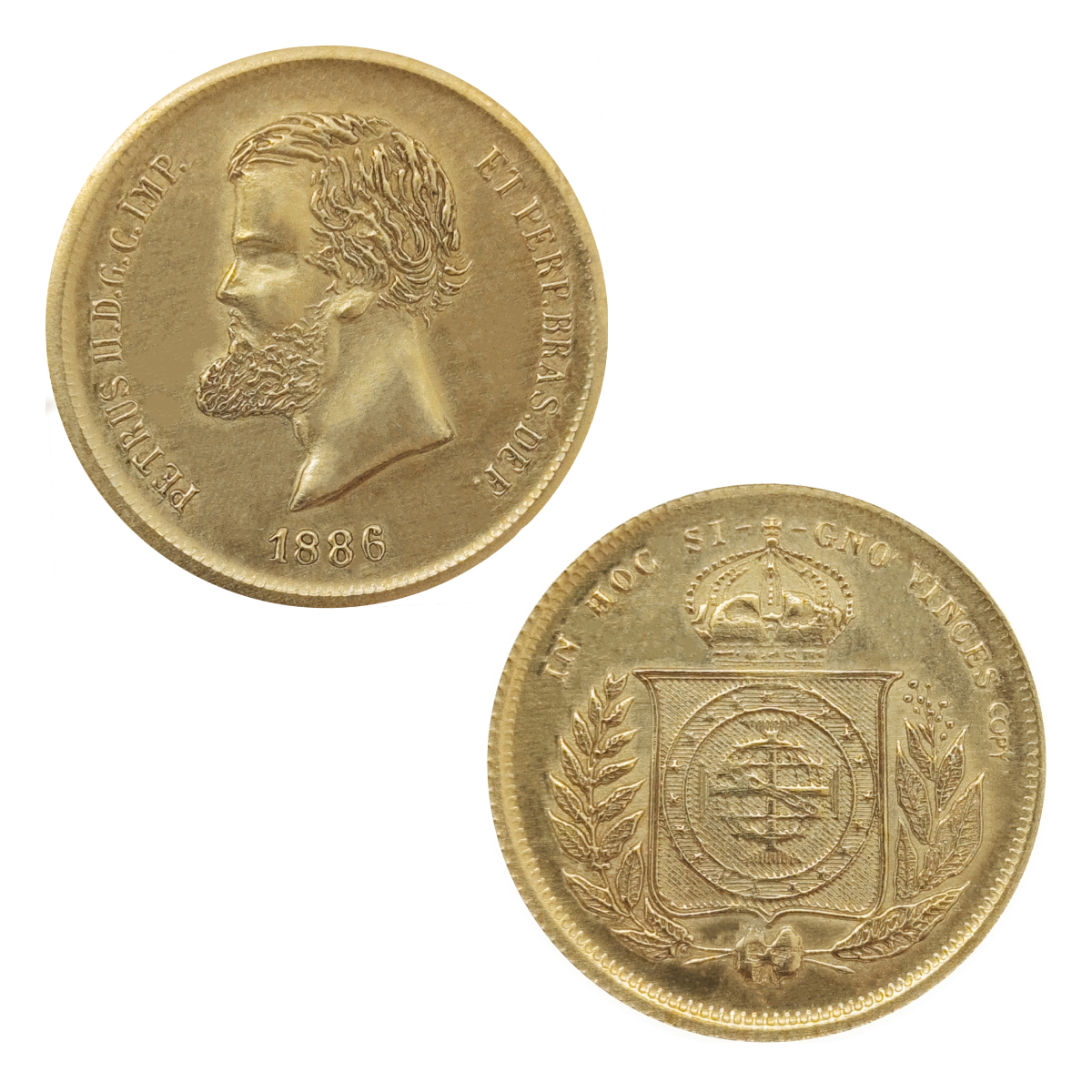 Moeda de 10000 reís de 1886- Dom Pedro II - Capa