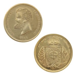 Moeda de 10000 reís de 1887- Dom Pedro II - Capa