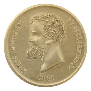 Moeda de 10000 Réis 1866 Dom Pedro II – ±23,0mm – NC – Cópia