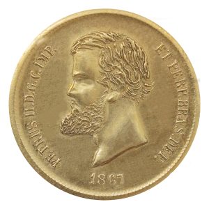 Moeda de 10000 Réis 1867 Dom Pedro II – ±23,0mm – NC – Cópia