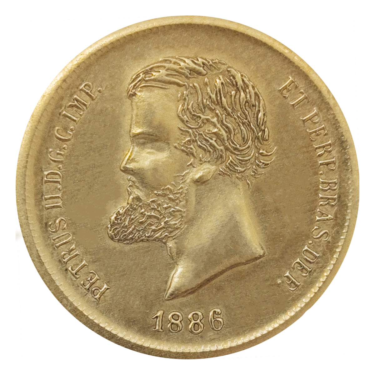 Moeda de 10000 reís de 1886- Dom Pedro II - Anverso