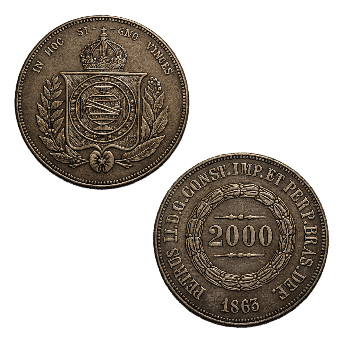 Moeda de 2000 reís de 1863