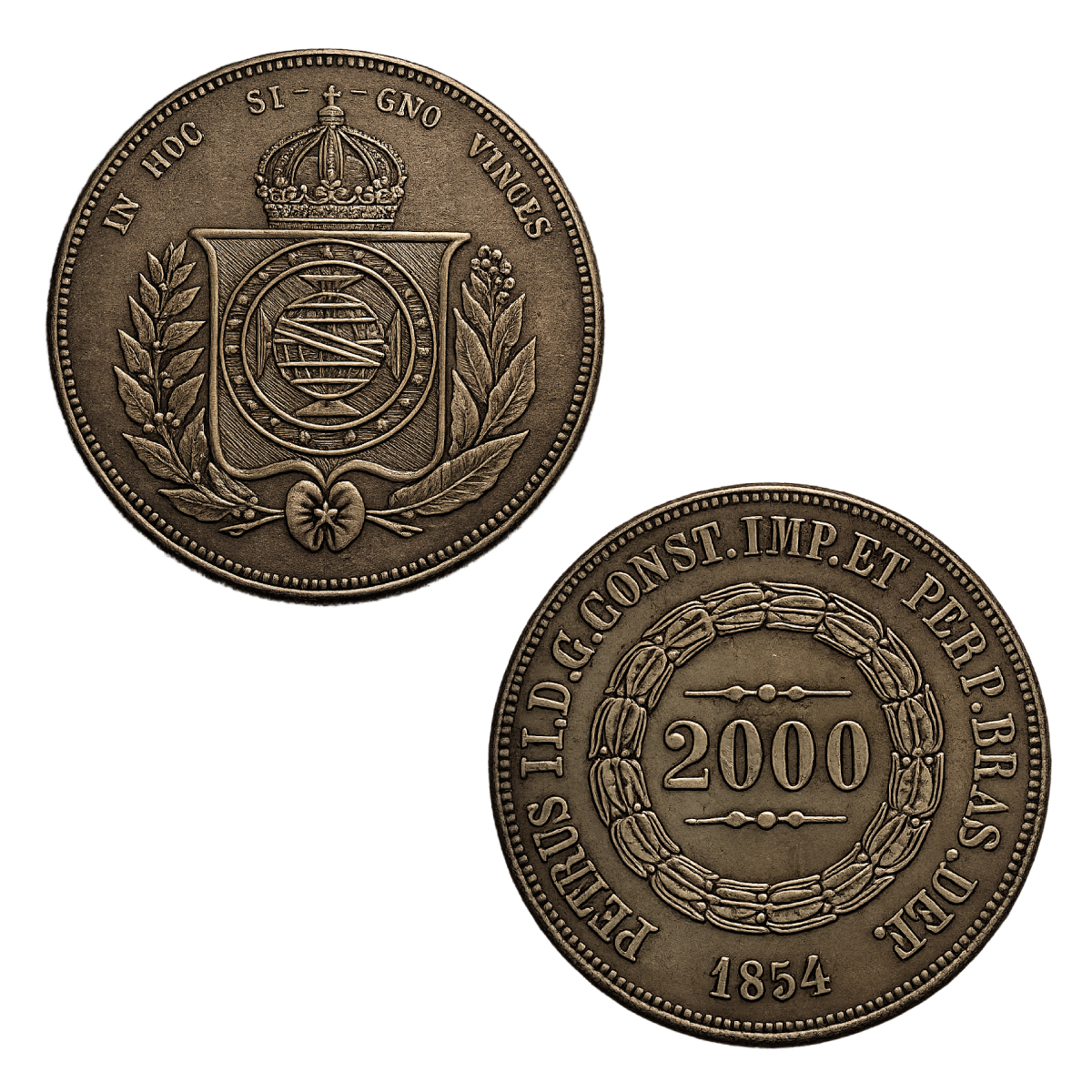 Moeda de 2000 reís de 1854