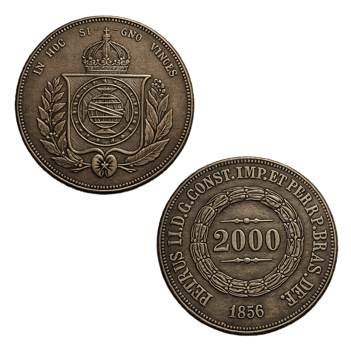 Moeda de 2000 reís de 1856