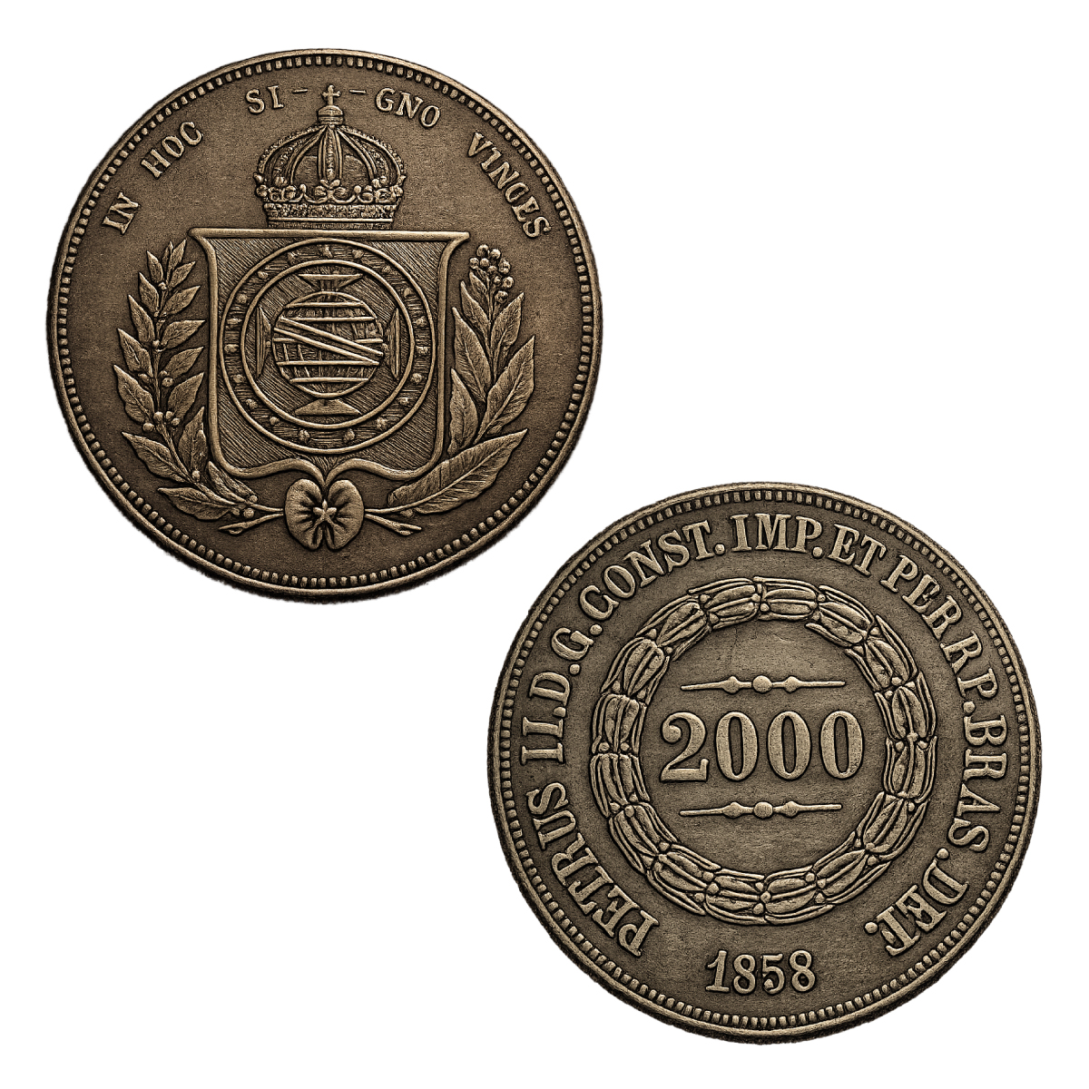 Moeda de 2000 reís de 1858