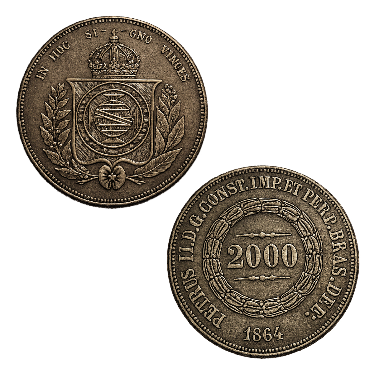 Moeda de 2000 reís de 1864