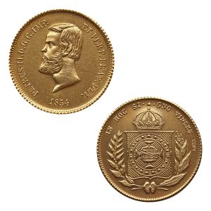 Moeda 5000 Réis 1854 - D. Pedro II - Coroa de Espinhos