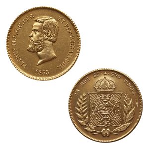 Moeda 5000 Réis 1855 - D. Pedro II - Coroa de Espinhos