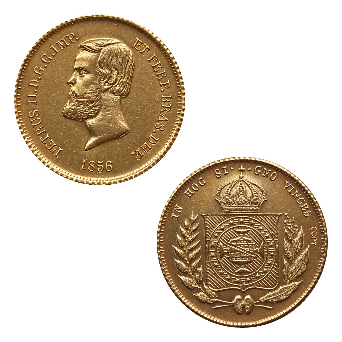 Moeda 5000 Réis 1856 - D. Pedro II - Coroa de Espinhos