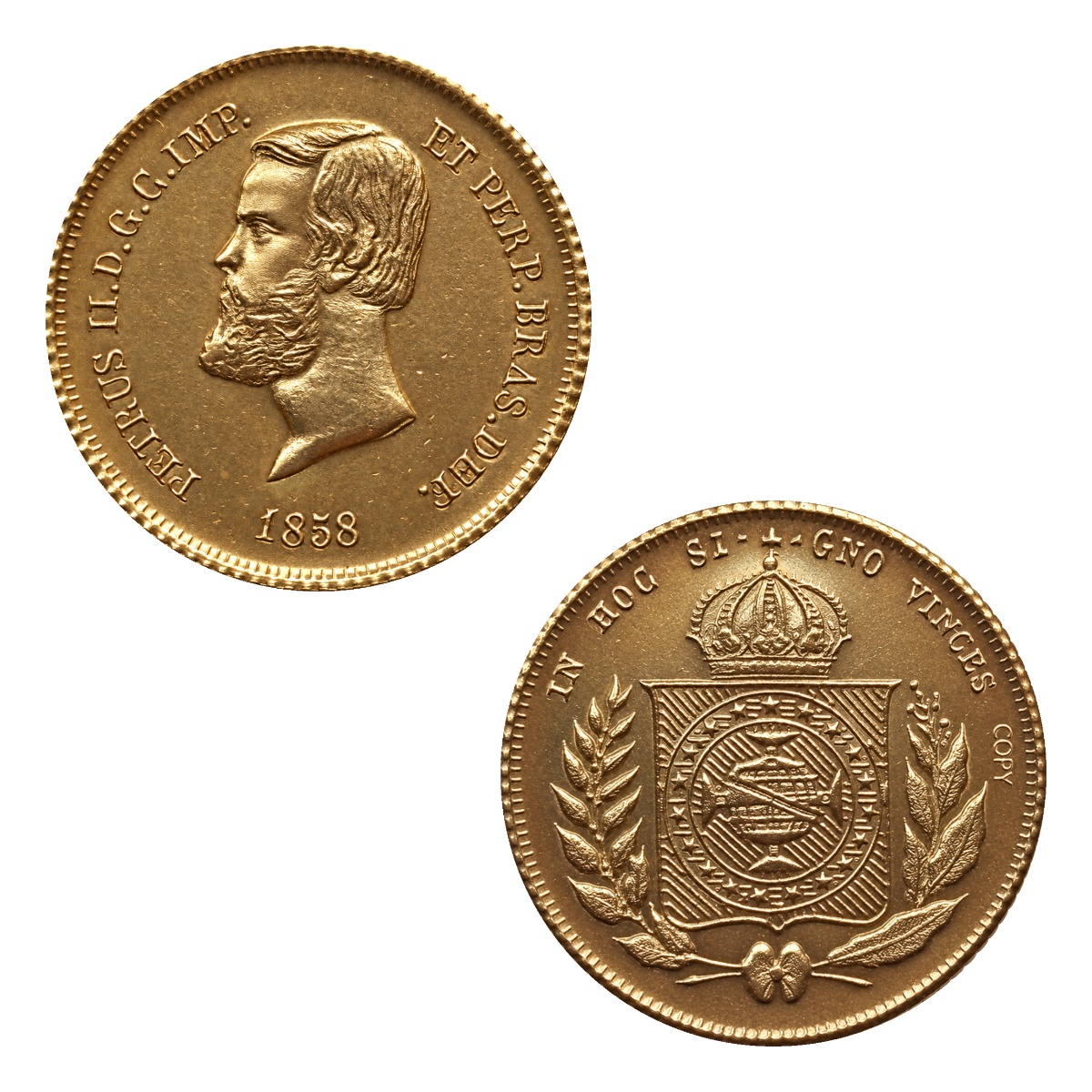Moeda 5000 Réis 1858 - D. Pedro II - Coroa de Espinhos