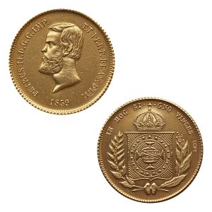 Moeda 5000 Réis 1859 - D. Pedro II - Coroa de Espinhos