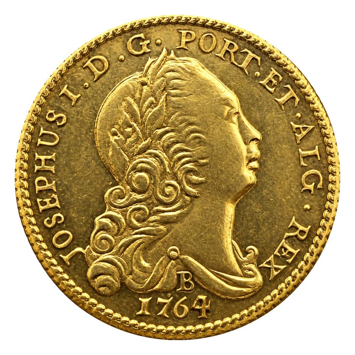 Moeda 1600 Réis 1764 - José I - Bahia - Anverso