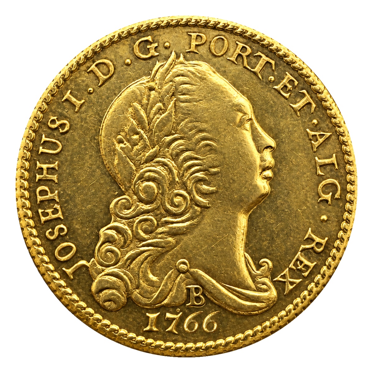Moeda 1600 Réis 1766 - José I - Bahia - Anverso