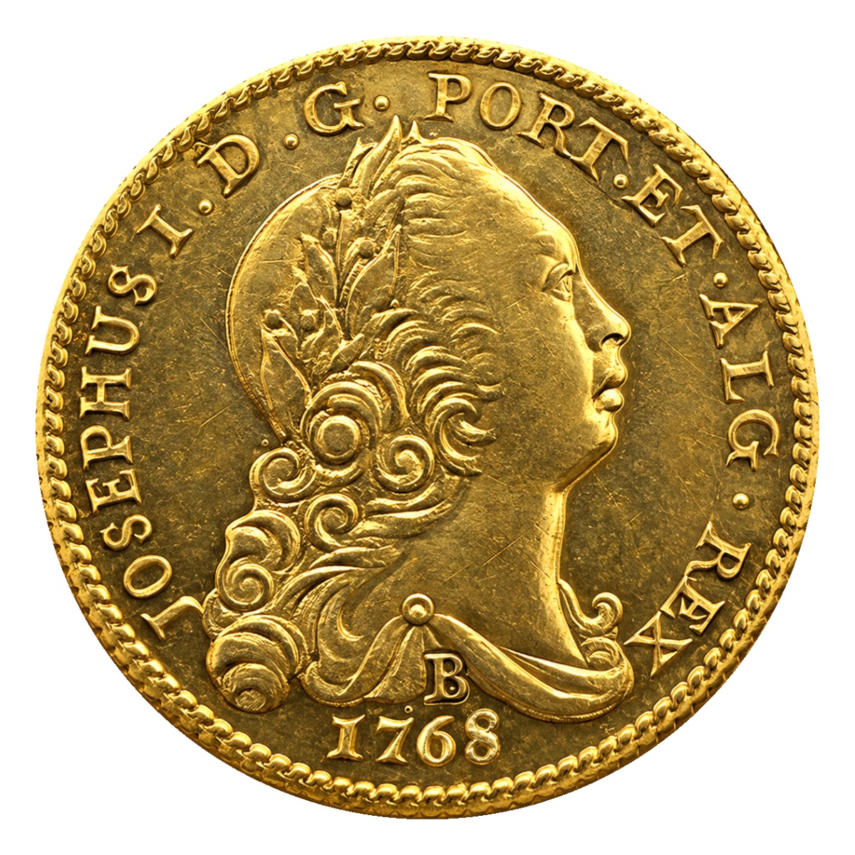 Moeda 1600 Réis 1768 - José I - Bahia -Anverso