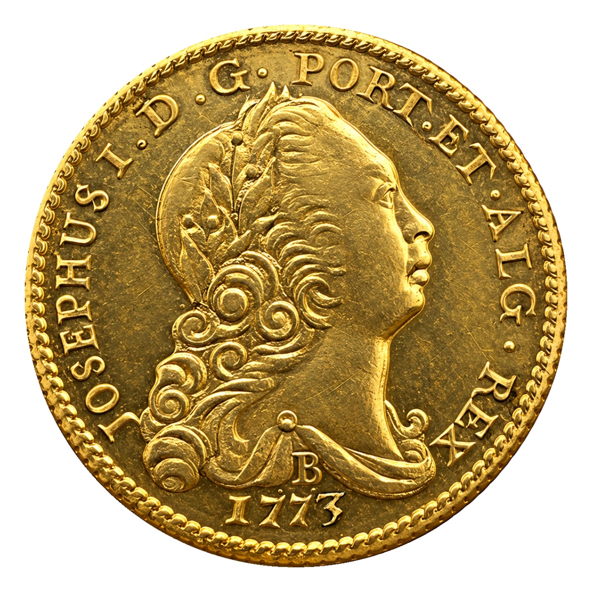 Moeda 1600 Réis 1773 - José I - Bahia - Anverso