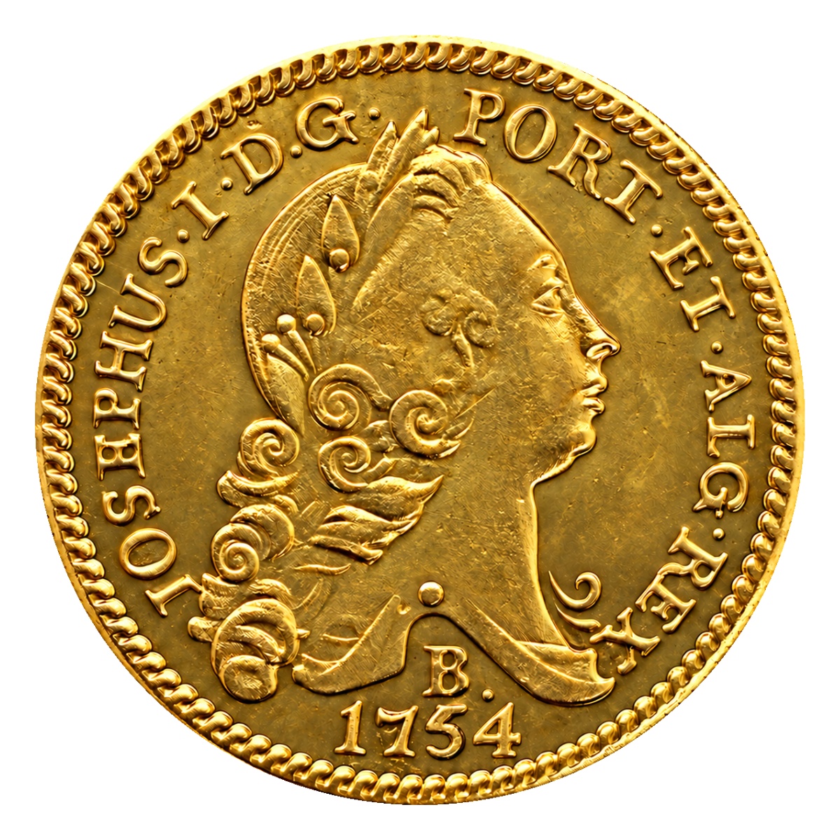 Moeda 3200 Réis 1754 - D. José I - B - Anverso